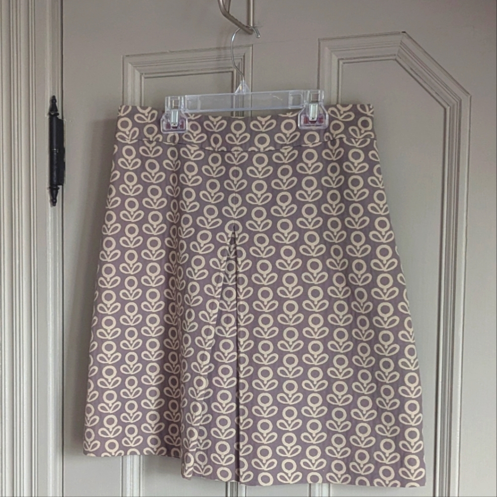 Boden Cream A-Line Pleated Skirt